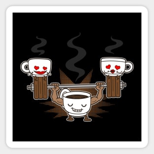 Strong Coffee Funny Bodybuilder Coffee Cartoon Gift For Coffee Lovers Sticker